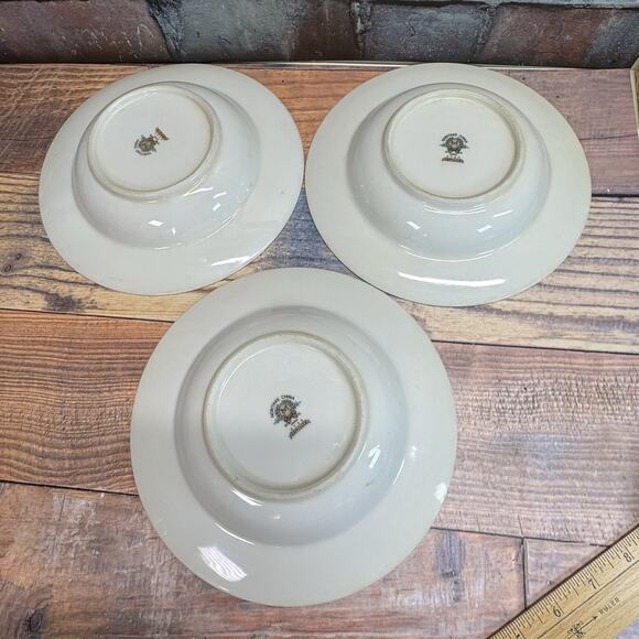 Set of 3 Vintage Noritake Camillia Rimmed Soup Bowls Japan #4375 MCM 1950s - Picture 9 of 10